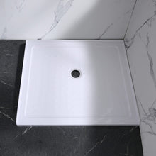 Load image into Gallery viewer, DELAVIN 36 x 36 Inch Single Threshold Shower Base Glossy White, Slip Resistant, Center Drain Location, Square Acrylic Shower Pan