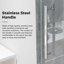 Load image into Gallery viewer, DELAVIN Frameless Shower Door, Water Repellent Black Shower Door with 5/16" (8mm) Clear Tempered Glass, Easy Sliding Showe Door with Explosion-Proof Film, Stainless Steel