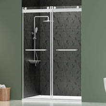 Load image into Gallery viewer, DELAVIN 44-48 Inch Width x 75 Inch Height Frameless Shower Door, 5/16" Clear Tempered Glass, Double Sliding Shower Door with Square Rail