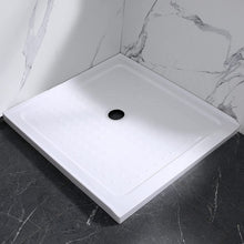 Load image into Gallery viewer, DELAVIN 36 x 36 Inch Single Threshold Shower Base Glossy White, Slip Resistant, Center Drain Location, Square Acrylic Shower Pan