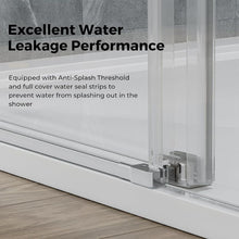 Load image into Gallery viewer, DELAVIN Frameless Shower Door, Water Repellent Black Shower Door with 5/16" (8mm) Clear Tempered Glass, Easy Sliding Showe Door with Explosion-Proof Film, Stainless Steel
