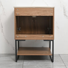 Load image into Gallery viewer, DELAVIN 24" Modern Wood Bathroom Vanity and Sink Combo for Small Space, Single Undermount Vessel Ceramic Sink, Freestanding Bathroom Storage Cabinet with 2 Doors (Walnut)