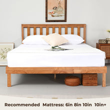 Load image into Gallery viewer, DELAVIN Solid Wood Bed Frame with Headboard, Solid Wood Platform Bed