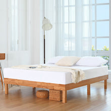 Load image into Gallery viewer, DELAVIN Solid Wood Bed Frame with Headboard, Solid Wood Platform Bed