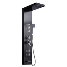 Load image into Gallery viewer, Delavin Stainless Steel Shower Panel Tower System, Wall-Mount Complete Shower Panel with Rainfall Waterfall Shower Head, Massage Body Jets, Tub Spout, Handheld Shower