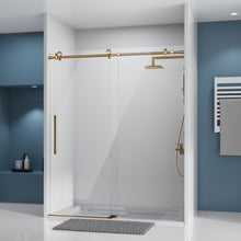 Load image into Gallery viewer, DELAVIN Frameless Shower Door, Bathroom Sliding Glass Shower door with Explosion-Proof Film