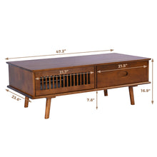 Load image into Gallery viewer, DELAVIN Solid Wood Coffee Table with Harp Design Storage
