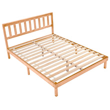 Load image into Gallery viewer, DELAVIN Solid Wood Bed Frame with Headboard, Solid Wood Platform Bed