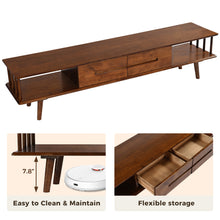 Load image into Gallery viewer, DELAVIN Solid Wood TV Stand with Fence Line Storage