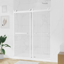 Load image into Gallery viewer, DELAVIN 56-60 Inch Width x 75 Inch Height Double Sliding Shower Door, Frameless Bathroom Door with Clear Glass