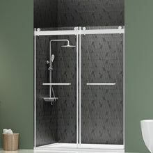 Load image into Gallery viewer, DELAVIN 56-60 Inch Width x 75 Inch Height Double Sliding Shower Door, Frameless Bathroom Door with Clear Glass