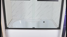 Load and play video in Gallery viewer, DELAVIN 56-59 Inch Width x 59 Inch Height Semi Frameless Sliding Tub Shower Door, Bypass Bathtub Door