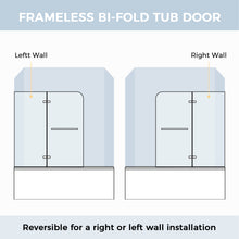 Load image into Gallery viewer, DELAVIN 48 Inch Width x 58 Inch Height Frameless Hinged Tub Door, Glass Door with Explosion-Proof Film