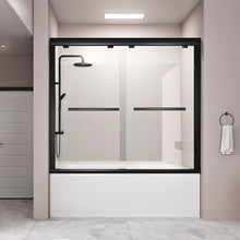 Load image into Gallery viewer, DELAVIN 56-59 Inch Width x 59 Inch Height Semi Frameless Sliding Tub Shower Door, Bypass Bathtub Door