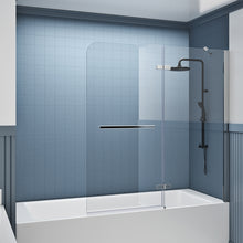 Load image into Gallery viewer, DELAVIN 48 Inch Width x 58 Inch Height Frameless Hinged Tub Door, Glass Door with Explosion-Proof Film
