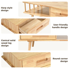 Load image into Gallery viewer, DELAVIN Solid Wood Coffee Table with Fence Line Storage
