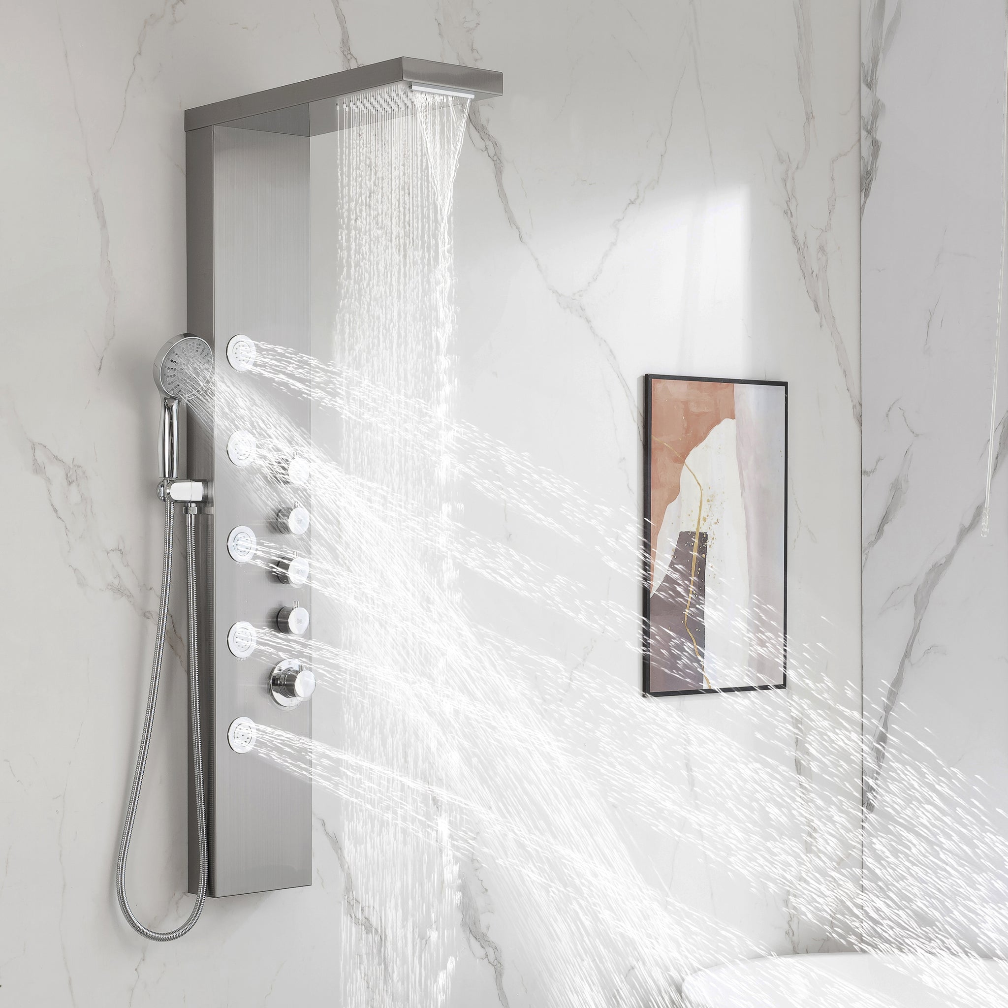 Seven Dwarfs Photo Shower 美顔器 DELAVIN Shower Panel Stainless Steel Shower Tower, 5-Function