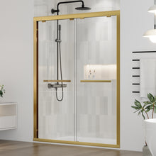 Load image into Gallery viewer, DELAVIN 57-59 in Width x 75 in Height Semi-Frameless Shower Door, Double Sliding Shower Glass Door with Explosion-Proof Film
