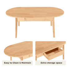 Load image into Gallery viewer, DELAVIN Oval Solid Wood Coffee Table with Storage
