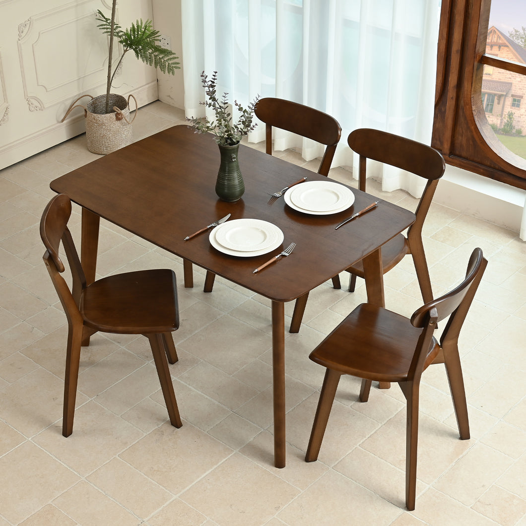 DELAVIN Solid Wood Dining Room Table Set