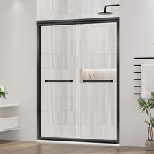 Load image into Gallery viewer, DELAVIN 56-60 in Width x 72 in Height Semi-Frameless Shower Door, Double Sliding Shower Glass Door with Explosion-Proof Film
