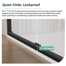 Load image into Gallery viewer, DELAVIN 56-60 in Width x 72 in Height Semi-Frameless Shower Door, Double Sliding Shower Glass Door with Explosion-Proof Film
