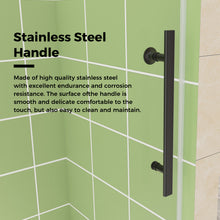 Load image into Gallery viewer, DELAVIN Frameless Shower Door, Black Sliding Shower Door with 1/4" (6mm) Clear SGCC Certified Tempered Glass, Explosion-Proof Film, Stainless Steel Hardware
