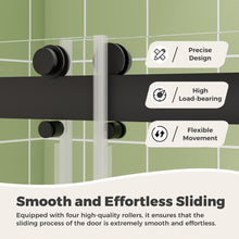 Load image into Gallery viewer, DELAVIN Double Sliding Shower Door, Frameless Shower Door, 1/4"(6mm) SGCC Tempered Glass, Noiseless Shatterproof Shower Doors with Square Rail, Stainless Steel, Aluminum, Matte Black
