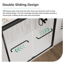 Load image into Gallery viewer, DELAVIN 56-60 in Width x 72 in Height Semi-Frameless Shower Door, Double Sliding Shower Glass Door with Explosion-Proof Film
