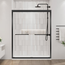 Load image into Gallery viewer, DELAVIN 56-60 in Width x 72 in Height Semi-Frameless Shower Door, Double Sliding Shower Glass Door with Explosion-Proof Film
