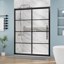 Load image into Gallery viewer, DELAVIN Semi-Frameless Sliding Shower Door with Magnetic Seal Strip, Glass Shower Door with SGCC Tempered Glass
