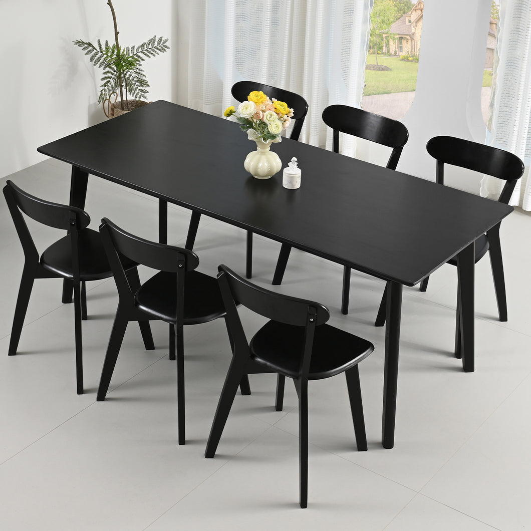 DELAVIN Solid Wood Dining Table Set