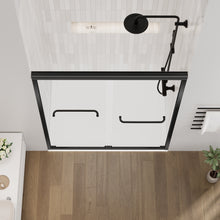 Load image into Gallery viewer, DELAVIN 56-60 in Width x 72 in Height Semi-Frameless Shower Door, Double Sliding Shower Glass Door with Explosion-Proof Film
