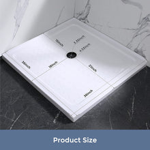 Load image into Gallery viewer, DELAVIN 36 x 36 Inch Single Threshold Shower Base Glossy White, Slip Resistant, Center Drain Location, Square Acrylic Shower Pan
