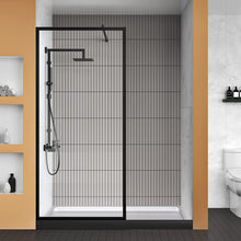 Load image into Gallery viewer, DELAVIN 34&quot; Width x 72&quot; Height Framed Glass Shower Screen with Explosion-Proof Film Matte Black
