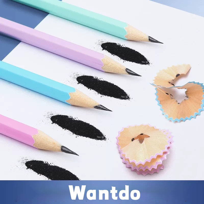 Wantdo Wood-Cased Pencils, 2 HB Soft, Pre-Sharpened, Assorted Colors