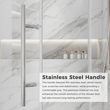 Load image into Gallery viewer, DELAVIN Frameless Hinged Shower Door, Hinged Glass Shower Door with 5/16&quot;(8mm) SGCC Tempered Glass, Bathroom Swing Shower Door with Magnetic Seal Strips
